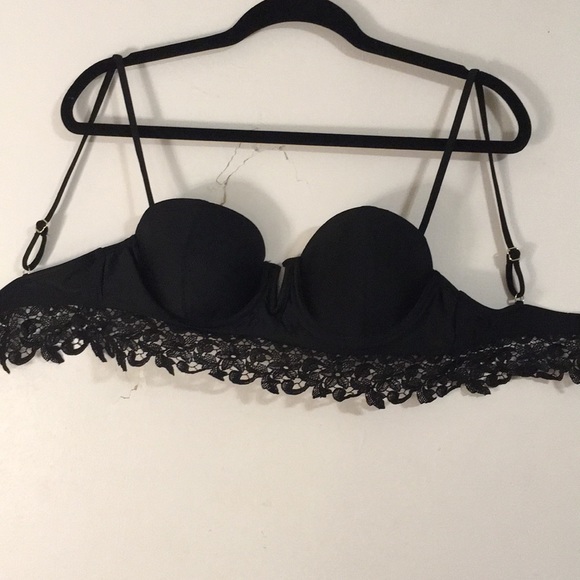 🖤🧡Black Lace Swim Top/Bralette (M) Gold hook🧡🖤 - Picture 9 of 10
